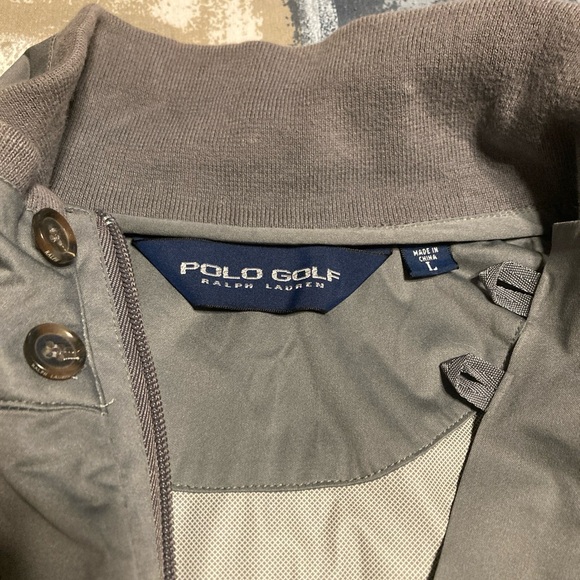 Polo Golf Ralph Lauren Size L Gray 3/4 Zip Long Sleeve Windbreaker Torrey Pines - Picture 7 of 12
